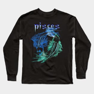 pisces fish astrology zodiac art design Long Sleeve T-Shirt